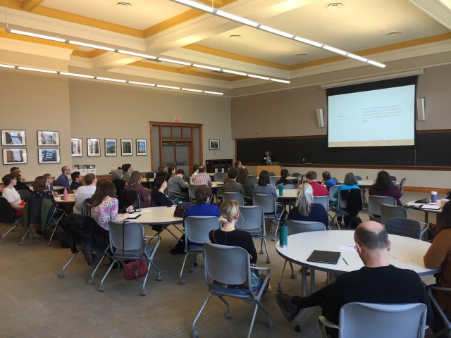 Classroom view of Daardi Sizemore giving her presentation on Legacy Strategic Agenda at the Spring TCART meeting.